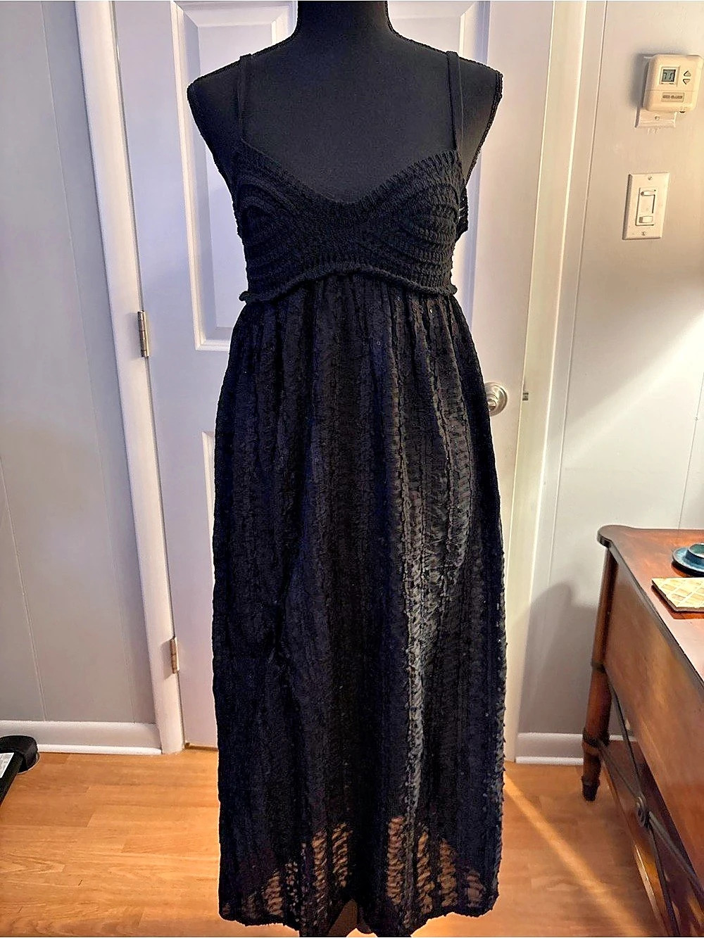 Zara Combined Crochet Lace Maxi Dress